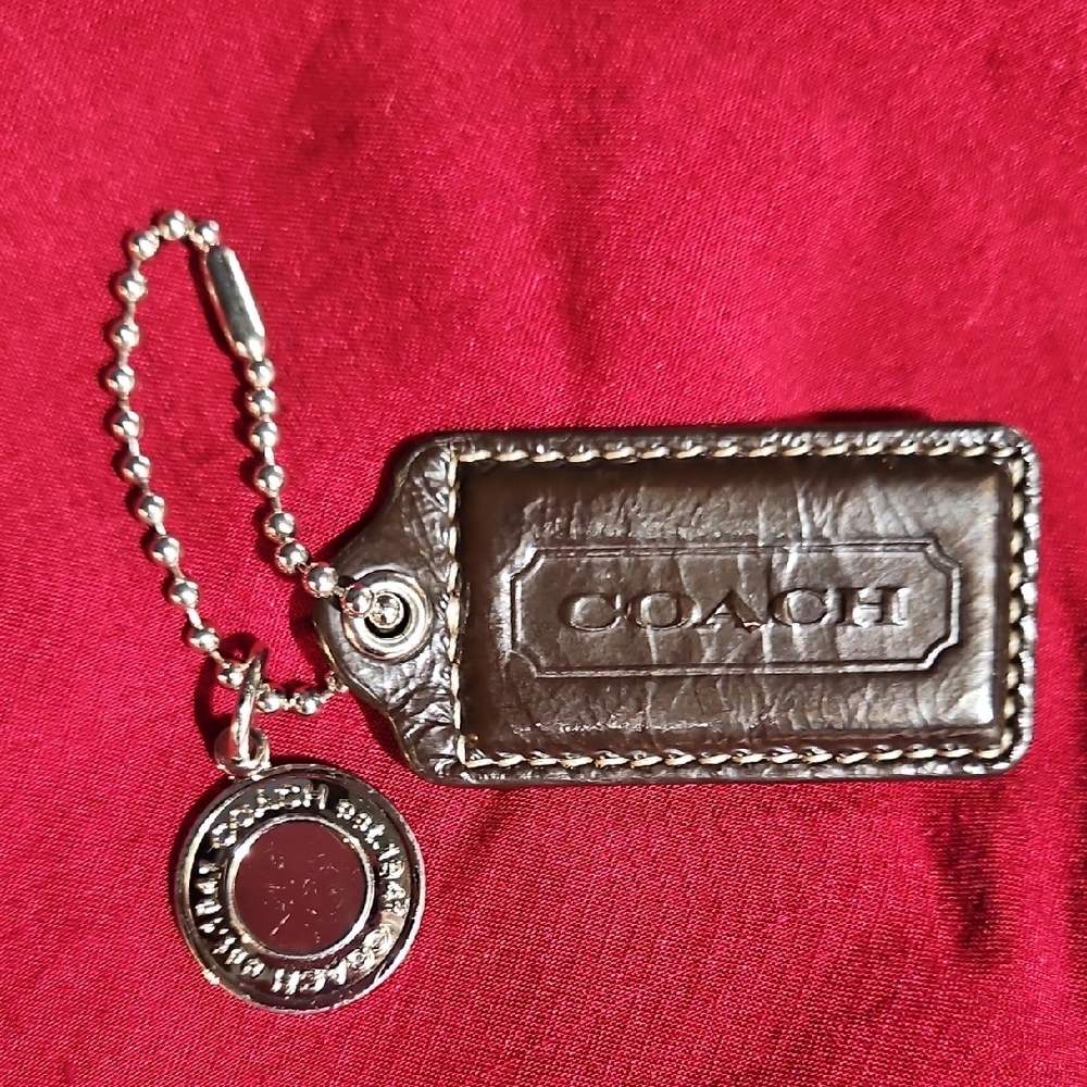 Authentic Vintage Coach Brown Leather Hangtag & EST. 1941 Medallion Set of 2